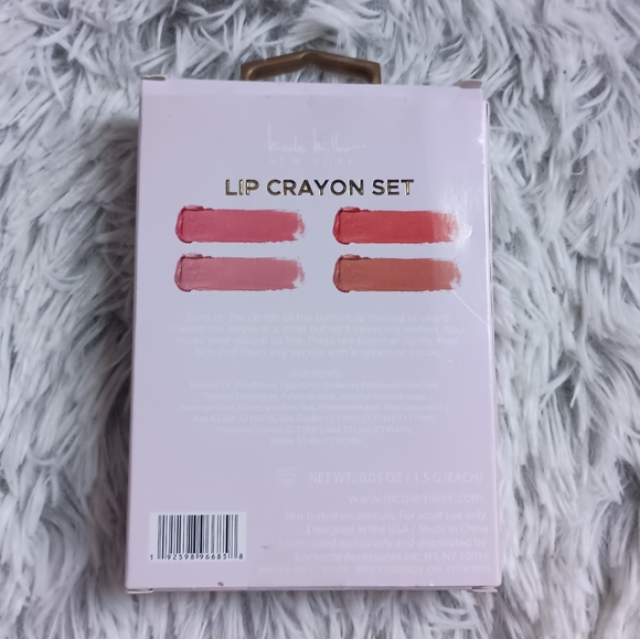 New Nicole Miller Kiss & Tell Lip Crayon Set Smooth Buildable Coverage - Picture 3 of 4